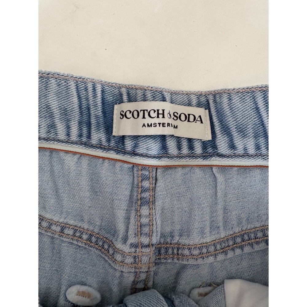 Scotch & Soda Chelsea Hotel Wide Leg Pleated Jeans Light Indigo 26 - Picture 6 of 8